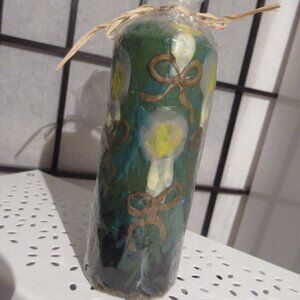 The Candle Candle, Hand Painted, Original, Helen Radok, small pillar